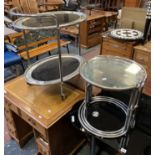 1970'S CHROME NEST OF TABLES & MATCHING DRINKS TROLLEY
