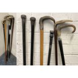 QTY OF WALKING STICKS - SOME SILVER TOPS