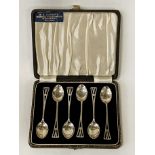 SET OF SIX HM SILVER SPOONS - HM 2OZS APPROX