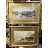 PAIR OF FRAMED WATERCOLOURS SIGNED J.CUREN 27CMS (H) X 46CMS (W) PICTURE ONLY