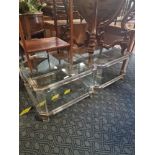 PAIR OF PERSPEX & CHROME SIDE TABLES
