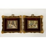 PAIR OF GILT FRAMED MINIATURES - 6.5 X 8.2 CMS INNER FRAME