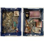 2 TRAYS OF COSTUME JEWELLERY