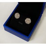 9 CARAT GOLD DIAMOND CLUSTER EARRINGS APPROX 1 CARAT TOTAL