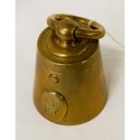 BRASS ANTIQUE WEIGHTED 4LB INKWELL - 8.5 CMS (H) APPROX