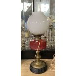 CRANBERRY GLASS OIL LAMP 60CMS (H) APPROX