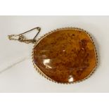 9CT GOLD & BALTIC AMBER BROOCH