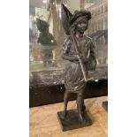 BRONZE FIGURE OF A FARMBOY SIGNED J GARNIER 47CMS (H) APPROX