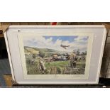 SIGNED GEOFF NUTKINS PRINT : THE CASTLE FARM DORNIER - 49 X 69 CMS PICTURE ONLY