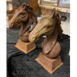 PAIR OF CAST IRON HORSE HEADS - 45 CMS (H) APPROX