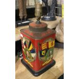 LORD KITCHENER, KING GEORGE METAL TABLE LAMP A/F