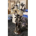 BRONZE EFFECT FIGURAL TABLE LAMP - 79 CMS (H) APPROX