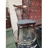 INLAID SPINDLE BACK CHAIR
