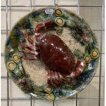 MAJOLICA CRAB PLATE FROM PORTUGAL 28CMS (D) APPROX