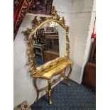 GILT CONSOLE TABLE & MIRROR