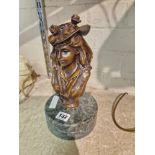 BUST - BRONZE GIRL IN HAT - 26 CMS (H) APPROX