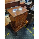 INLAID 4 DRAWER SERPENTINE CHEST