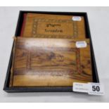 TWO JEWISH OLIVE - WOOD COVERED ALBUM OF FLOWERS OF THE HOLY LAND