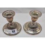 PAIR OF SILVER CANDLESTICKS - 9.5 CMS (H) APPROX