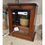 SMOKERS CABINET (DOULTON JAR) WITH UNUSUAL TOBACCO PIPE