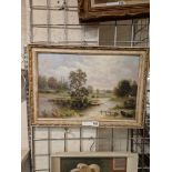 CYRUS BUOTT SIGNED OIL ON BOARD - 29 X 44 CMS INNER FRAME APPROX