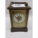 CARRIAGE CLOCK - INSCRIBED JUNE 1908 - 12.5 CMS (H) APPROX