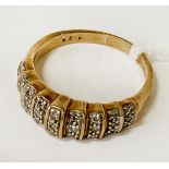 9 CARAT GOLD DIAMOND RING SIZE O / P - 3.5 GRAMS APPROX