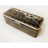 SILVER GILT & NIELLO RUSSIAN SNUFF BOX - MOSCOW 1838 - 4 OZS APPROX