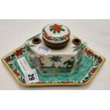 CHINESE HAND PAINTED INKWELL - 8.5 CMS (H) APPROX