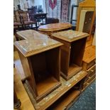 PAIR OF MARBLE TOP SIDE CUPABOARDS