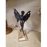 BRONZE FAIRY ON MARBLE BASE - 27.5 CMS (H) APPROX