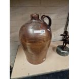 LARGE ANTIQUE STONEWARE FLAGON