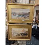 PAIR OF FRAMED WATERCOLOURS SIGNED J.CUREN 27CMS (H) X 46CMS (W) PICTURE ONLY