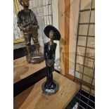 BRONZE GIRL IN HAT - 48.5 CMS (H) APPROX