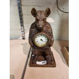 BLACK FOREST STYLE BEAR CLOCK - 30 CMS (H) APPROX