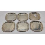 SET OF SIX GARRARD STERLING SILVER COASTERS - COLLECTIVE WEIGHT APPROX 256 GRAMS - 9 OZ