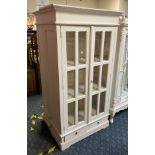 PAINTED 2 DRAWER DISPLAY CABINET