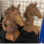 PAIR OF CAST IRON HORSE HEADS 46CMS (H) APPROX