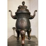 LARGE CHINESE BRONZE ELEPHANT CENSER 53CMS (H) APPROX