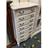 ORNATE WHITE CHEST OF DRAWERS