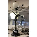 ART DECO STYLE FEMALE FIGURE TABLE LAMP A/F 60CMS (H) APPROX