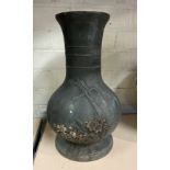 BRONZE VASE WITH SHIP ANCHOR A/F