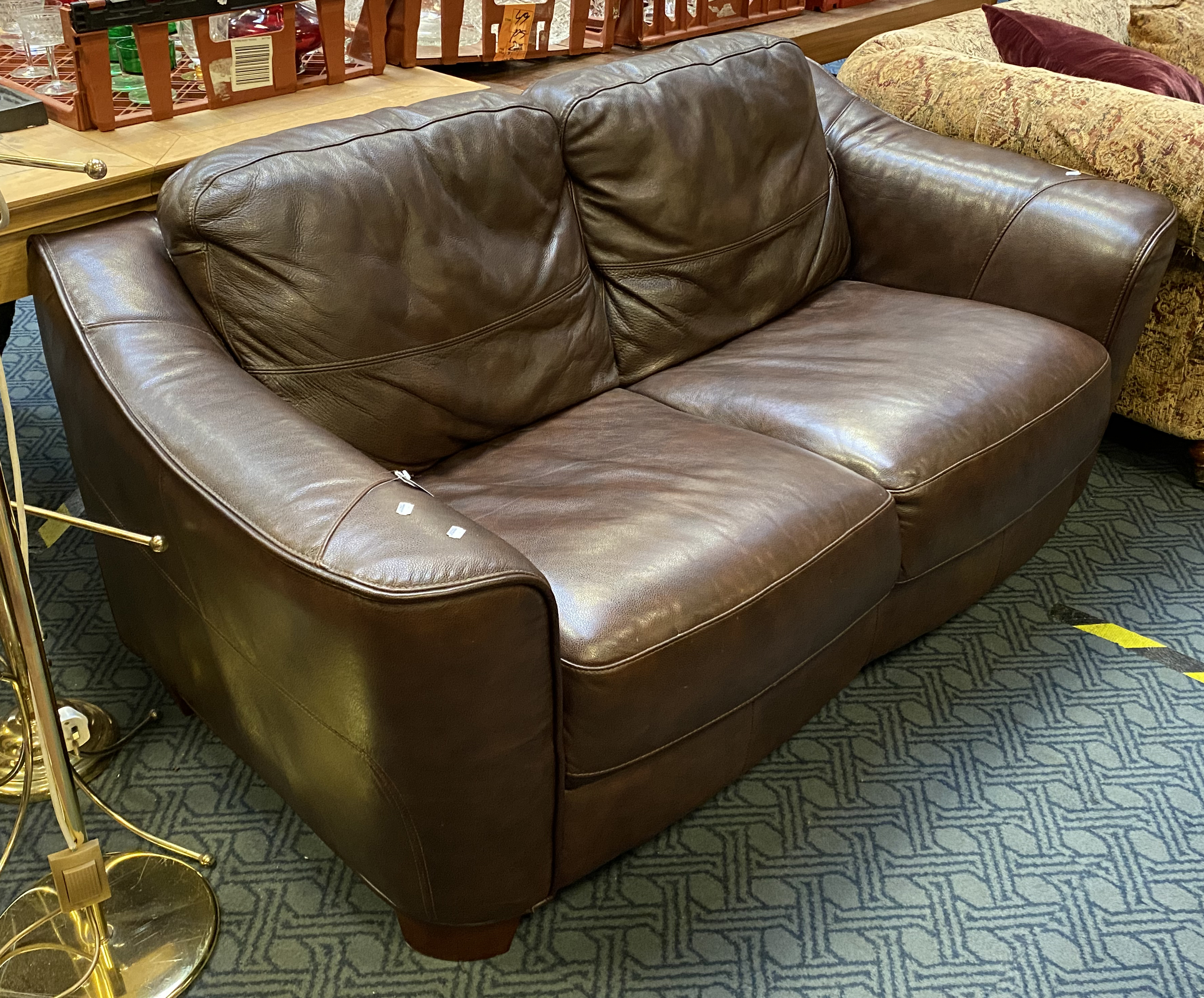 LEATHER TWO SEATER SOFA