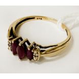 9CT GOLD GEMSTONE RING - SIZE N - 2.1 GRAMS APPROX