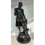 BRONZE FIGURE OF NELSON ON MARBLE BASE 42CMS (H) APPROX