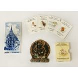 INTERESTING ITEMS LOT INCL. MINIATURE PETER RABBIT BOOKS ORIENTAL RESIN RELIGIOUS FIGURE &