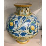MAJOLICA SIGNED VASE BY SIACCA A ZETO 33CMS (H) APPROX