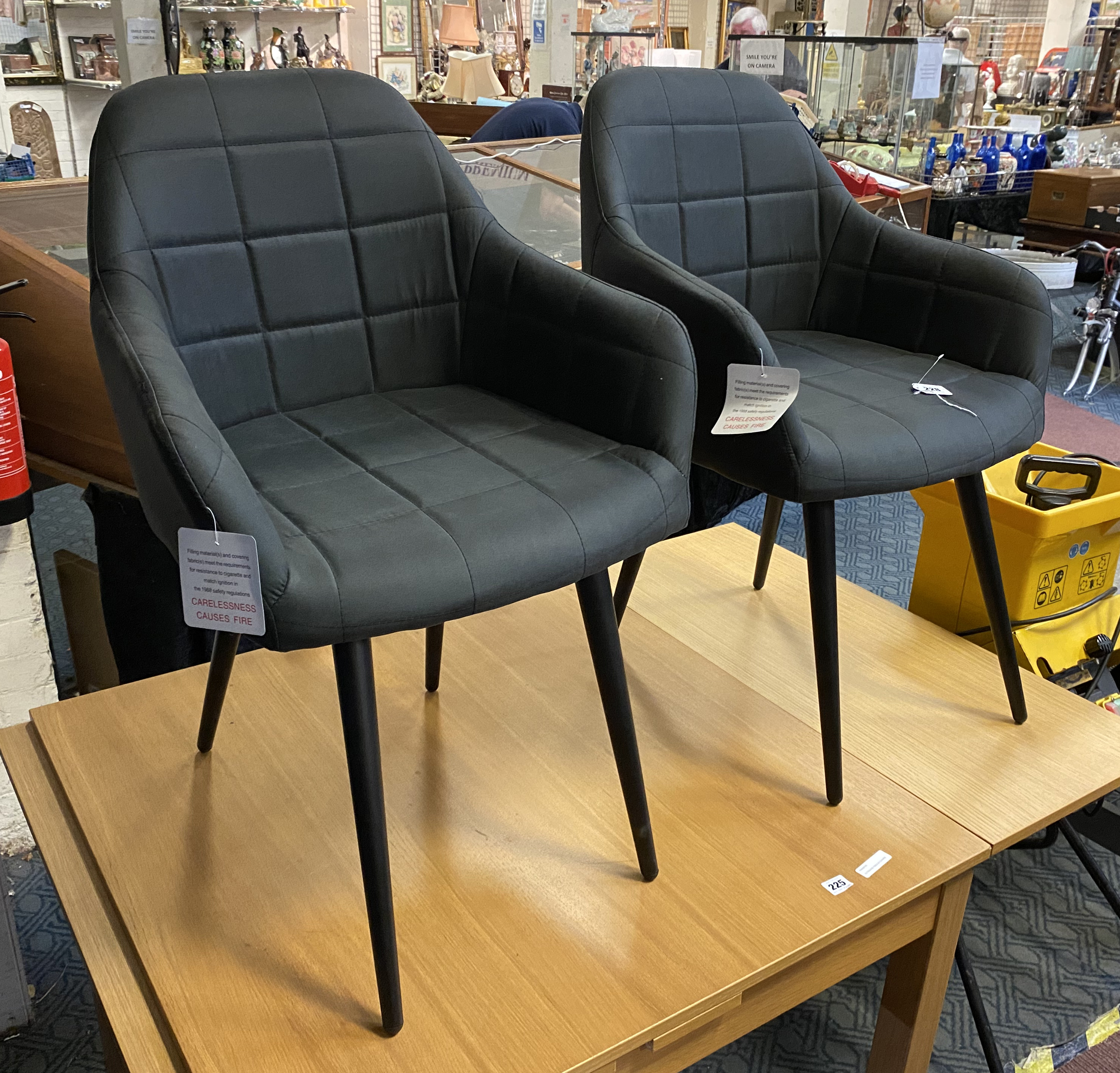 PAIR OF NEW BLACK DINING CHAIRS BY ADRIAN