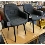 PAIR OF NEW BLACK DINING CHAIRS BY ADRIAN