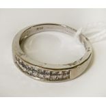 9CT WHITE GOLD APPROX 0.5 CARAT DIAMOND RING - SIZE O - 2.6 GRAMS APPROX